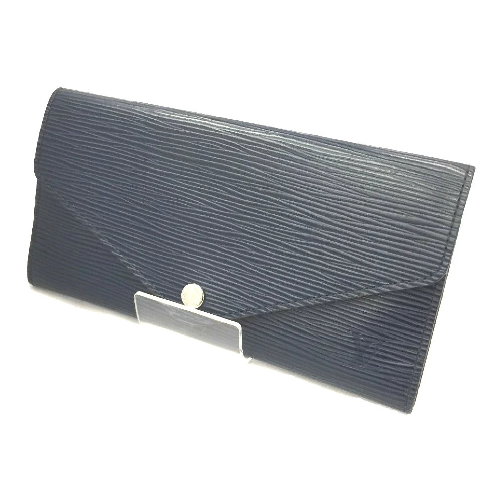 LOUIS VUITTON Long Wallet Epi Portefeuille Josephine Navy Blue